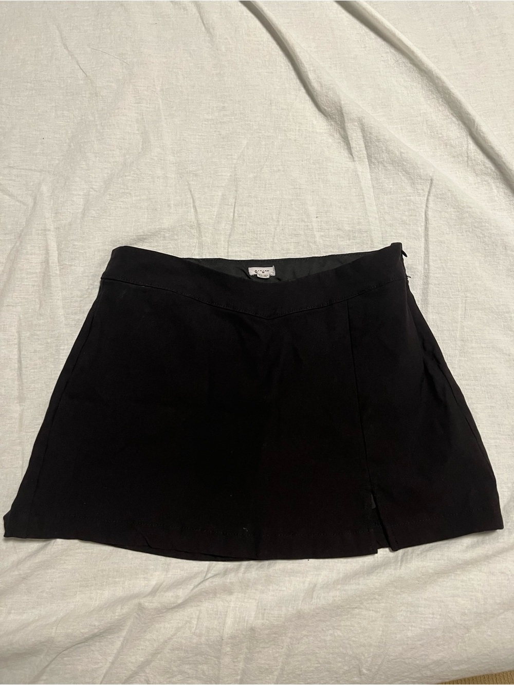 Garage Black Mini Skirt with Front Detail